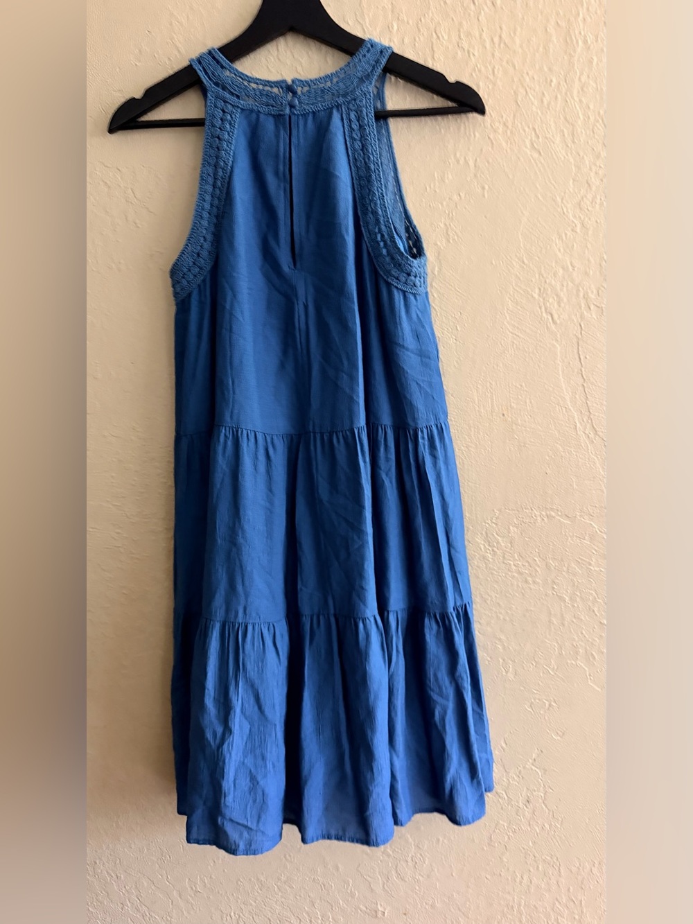 Blue Crochet Tiered Maxi Skirt - Picture 2 of 5
